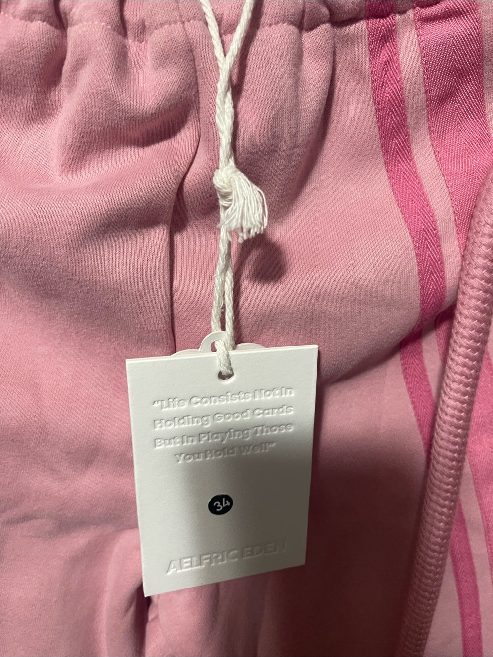 Aelfric Eden Pink Striped Drawstring Waist barrel sweatpants - Picture 14 of 16